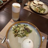 Jackfruit buns, tea leaf salad, and a virgin paloma    at Burma Burma in Mumbai