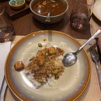 Tofu curry with rice (must be ordered separately)  at Burma Burma in Mumbai