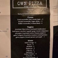 Pizza menu at 5th Street Pub in Perrysburg
