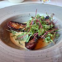 Citrus infused egplant at Leaf in Prague