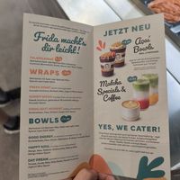 Menu at FRIDA FRISCH Chilehaus in Hamburg