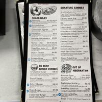 2 menu sides  at Hangry Bear Creamery in Kennett Square