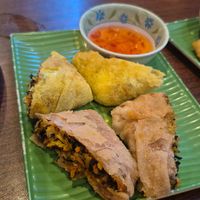 Crispy Square Rolls at Luong-Loi Plant-based Restaurant in Wheaton