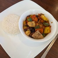 Braised tofu & mushroom at Luong-Loi Plant-based Restaurant in Wheaton
