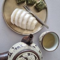 Korean tea and dessert at Vegan Korean Home Cooking Class & Market in Seoul