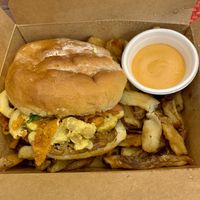 Mac and cheese burger at MeeT on Main in Vancouver