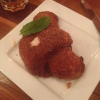 The coconut cream filled Cronut...I should never have agreed to share this, it was so good! at MeeT on Main in Vancouver