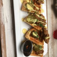 Chick-un &waffles at MeeT on Main in Vancouver