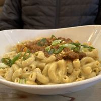 Mac’n cheese with butter chicken  at MeeT on Main in Vancouver