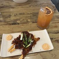 Korean bites with Sriracha mayo  at MeeT on Main in Vancouver