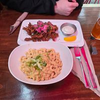 Mac and Cheese and Fried Oystermushrooms at MeeT on Main in Vancouver