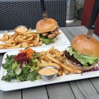 Chikkin Bacun Ranch and Mediterranean Burgers  at MeeT on Main in Vancouver