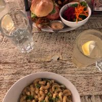 Mac and cheese and mighty Mac burger  at MeeT on Main in Vancouver