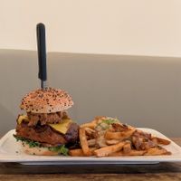 Crispy BBQ Burger and Groovy Gravy Fries at MeeT on Main in Vancouver