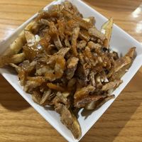 Spicy vegan poutine  at Bonobo's Foods in Thunder Bay