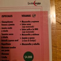 Empoderada vegan menu at La Fachada (Palermo) in Buenos Aires