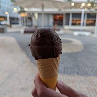 Vegan dark chocolate ice cream at Gusto Gelato  in Perth