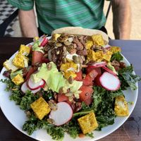 Watermelon salad (with addition of curry tofu)  at The Well in Lancaster