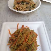 Soy spaghetti + raw spaghetti at Micro in Cisternino