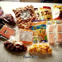 Everything vegan!  Chicken chunks, thai beef, scallops and calamari strips, jerky, char sui, crab sticks, bacon, ham slices, and tuna! at Layonna Vegetarian Health Food in Oakland