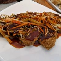 Sweet and sour 'fish' at Mile Time in Quito