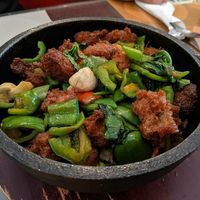 Sweet and sour on rice at Mile Time in Quito