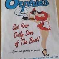 Menu Cover at Orphie's in Penasco