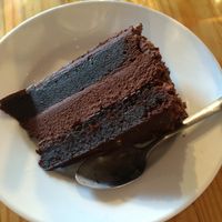 The best vegan chocolate cake! at Karamel in North London