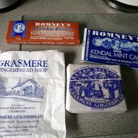 Grasmere gingerbread, Kendal mint cake and the chocolate version at Grasmere Gingerbread in Grasmere