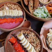 smoothie bowls, toast & salad bowl at Ivegan Supershop Xuan Thuy - Healthy Plant Based Cafe in Ho Chi Minh City