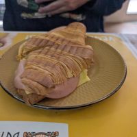 Huge croissant! at Sapato Verde in Lisbon