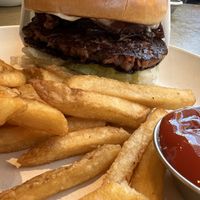 Steakhouse burger with bacon and no blue cheese   at Veggie Grill in Corte Madera