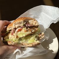 Santa Fe Chick’n Sandwich - Yum!  at Veggie Grill in Corte Madera