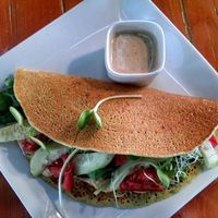 Hummus Socca Foldover--Chickpea Flour Deliciousness! at Kind Cuisine in Boise