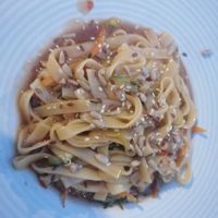 Noodles with stir fry vegetables at Tipico in Rovinj