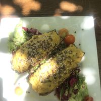 Stuffed aubergine with Risotto on grillen vegetables at Tipico in Rovinj