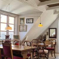 Seating upstairs at Den Go'e Fe in Silkeborg