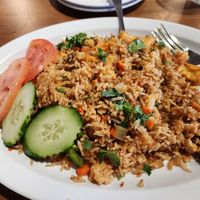 Thai basil fried rice with tofu at Get Thai'd Up in Webster