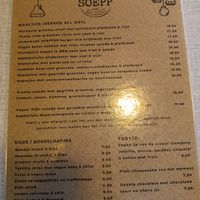 Menu at Soepp in Alkmaar