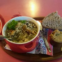 Soup, bread and (delicious) hummus  at Soepp in Alkmaar