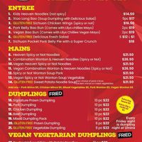 Menu June 2026  at The Honest Cook in Umina Beach