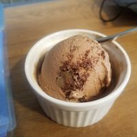 chocolate ice cream with gluten-free brownie bits  at Ain Soph.Ripple Hiro-o in Tokyo