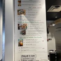 Menu at Phubs in Hanover