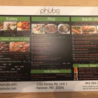 Current menu. at Phubs in Hanover