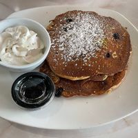 Oat milk protein pancakes  at Silver Diner in Cherry Hill
