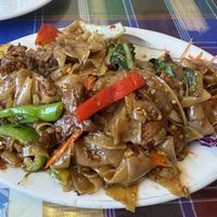Drunken noodle w mock duck  at Sang Dao Restaurant in San Diego