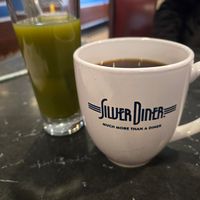 Pure Greens juice (and coffee!) at Silver Diner in Greenbelt