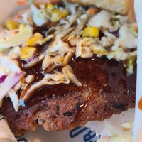 Vegan Smashburger with slaw and steak sauce at Silver Diner in Reston