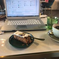 Vegan carrot cake is one of two cake options. at Babyccino Coffee & Kitchen  in Tonbridge