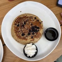 oat milk protein pancakes!  at BWI - Silver Diner - CB in Baltimore